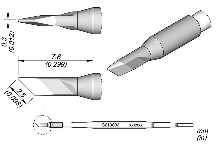 C210033 - Knife Cartridge 2.5 x 0.3